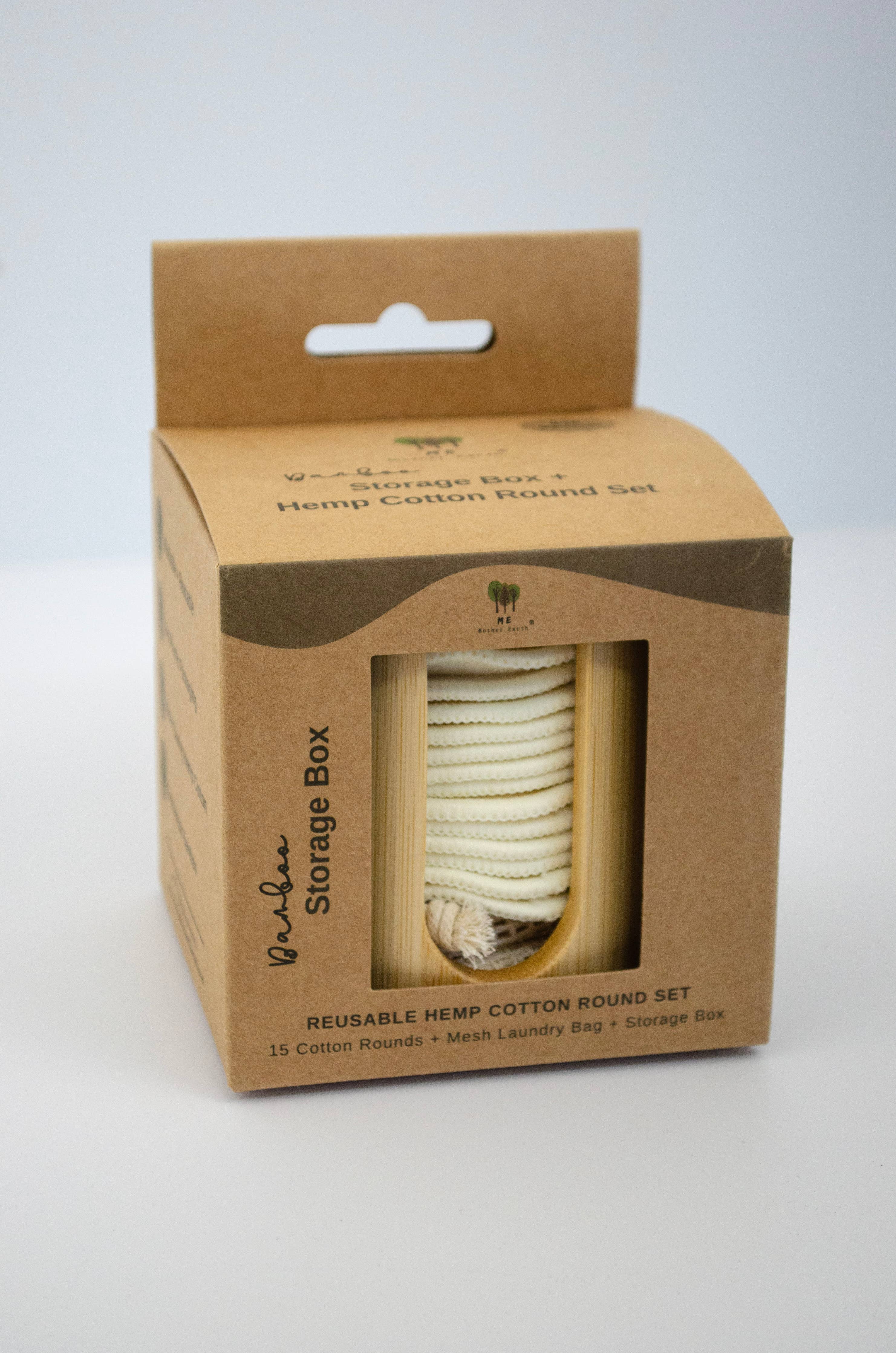 Reusable Cotton Rounds — Set of 15 with Bamboo Box