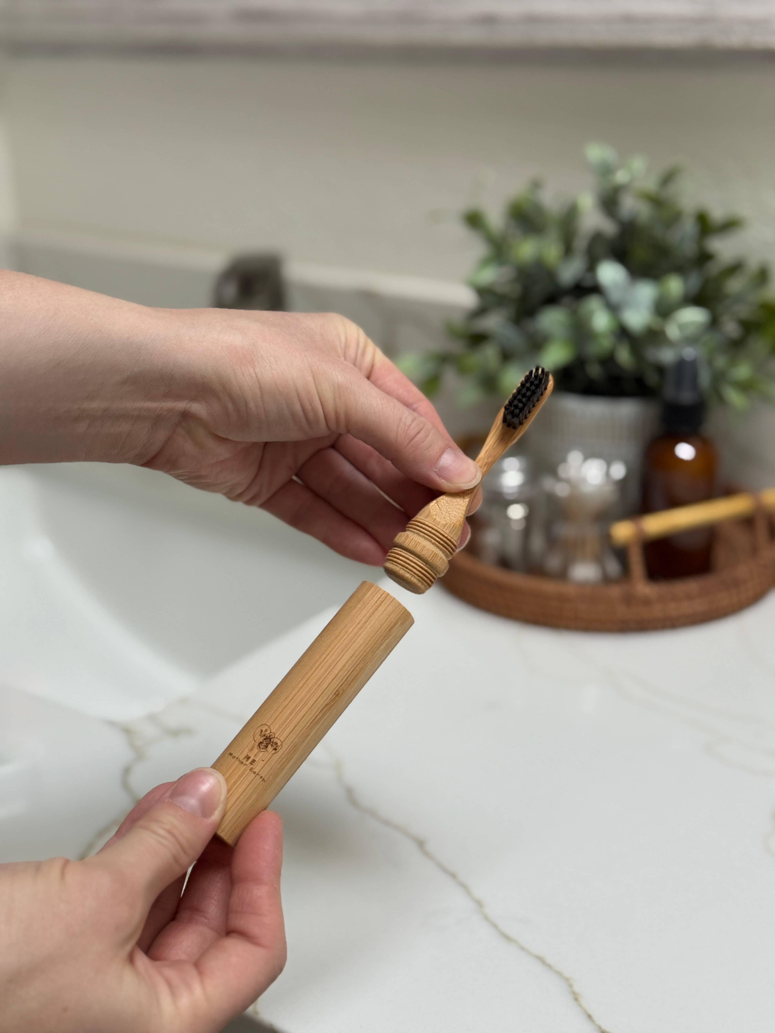 Bamboo Travel Toothbrush — All-in-One