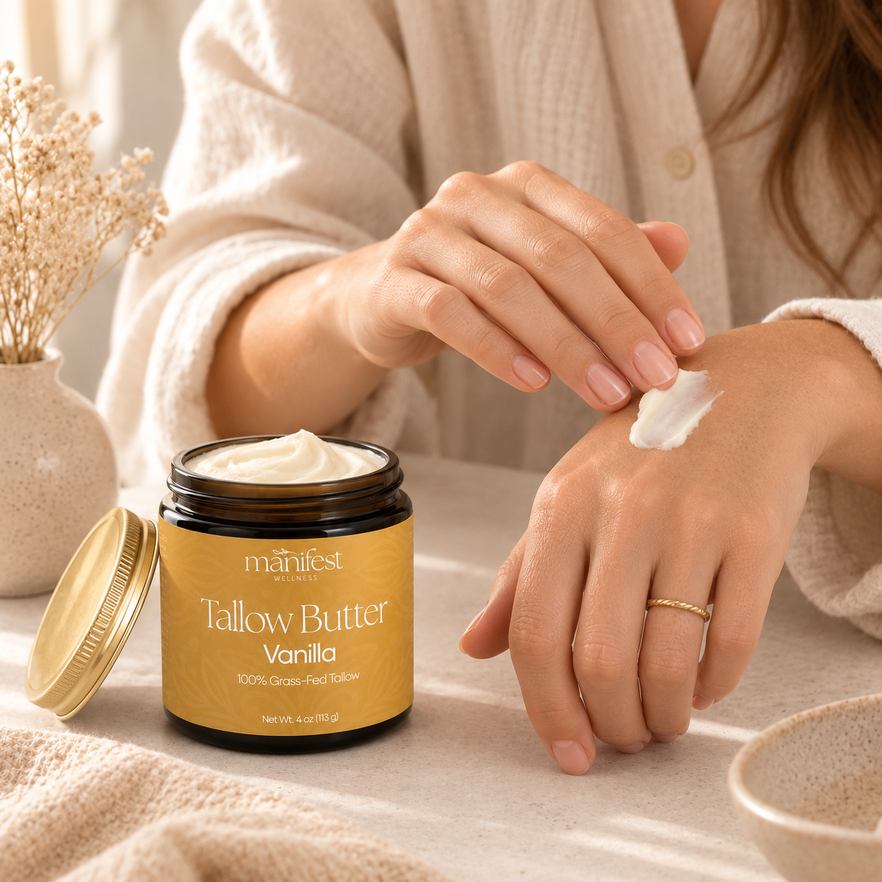 Whipped Vanilla Tallow Butter for Hydration