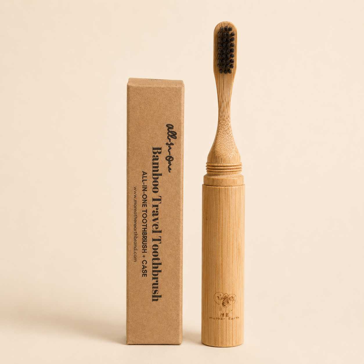 Bamboo Travel Toothbrush — All-in-One