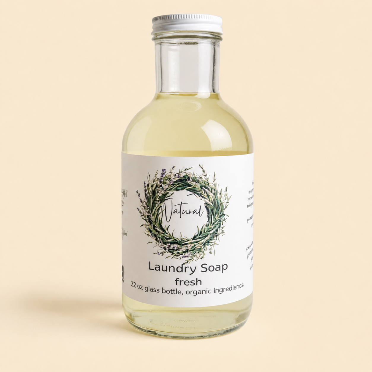 Liquid Laundry Detergent — Two Ingredients, 32 oz Glass
