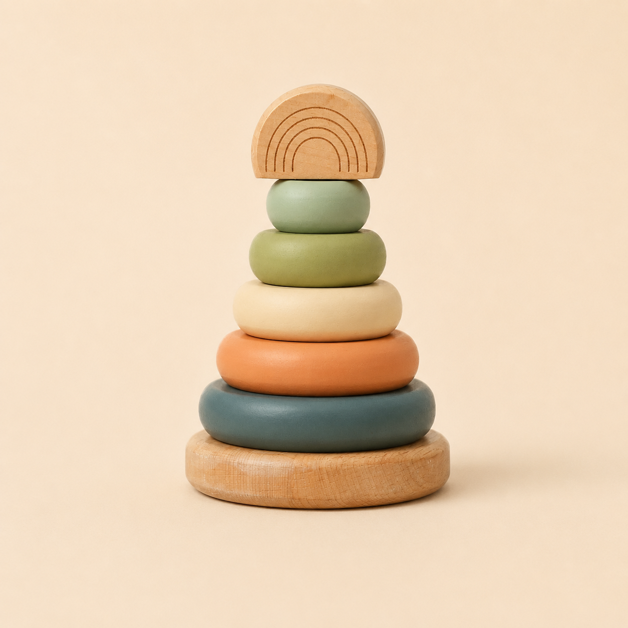 Wooden Stacking Tower — Rainbow
