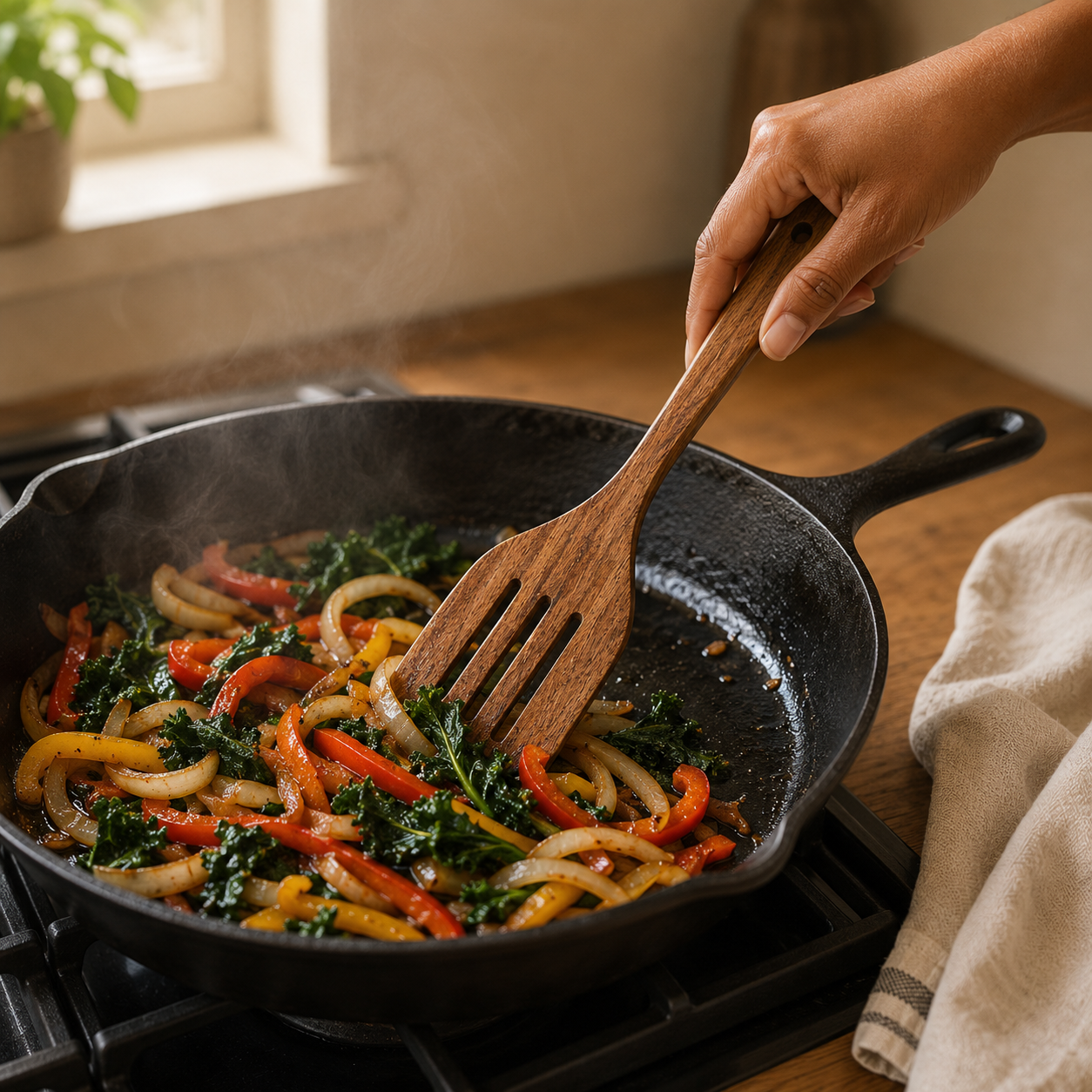 Acacia Wood Cooking Utensils Set — Four Pieces