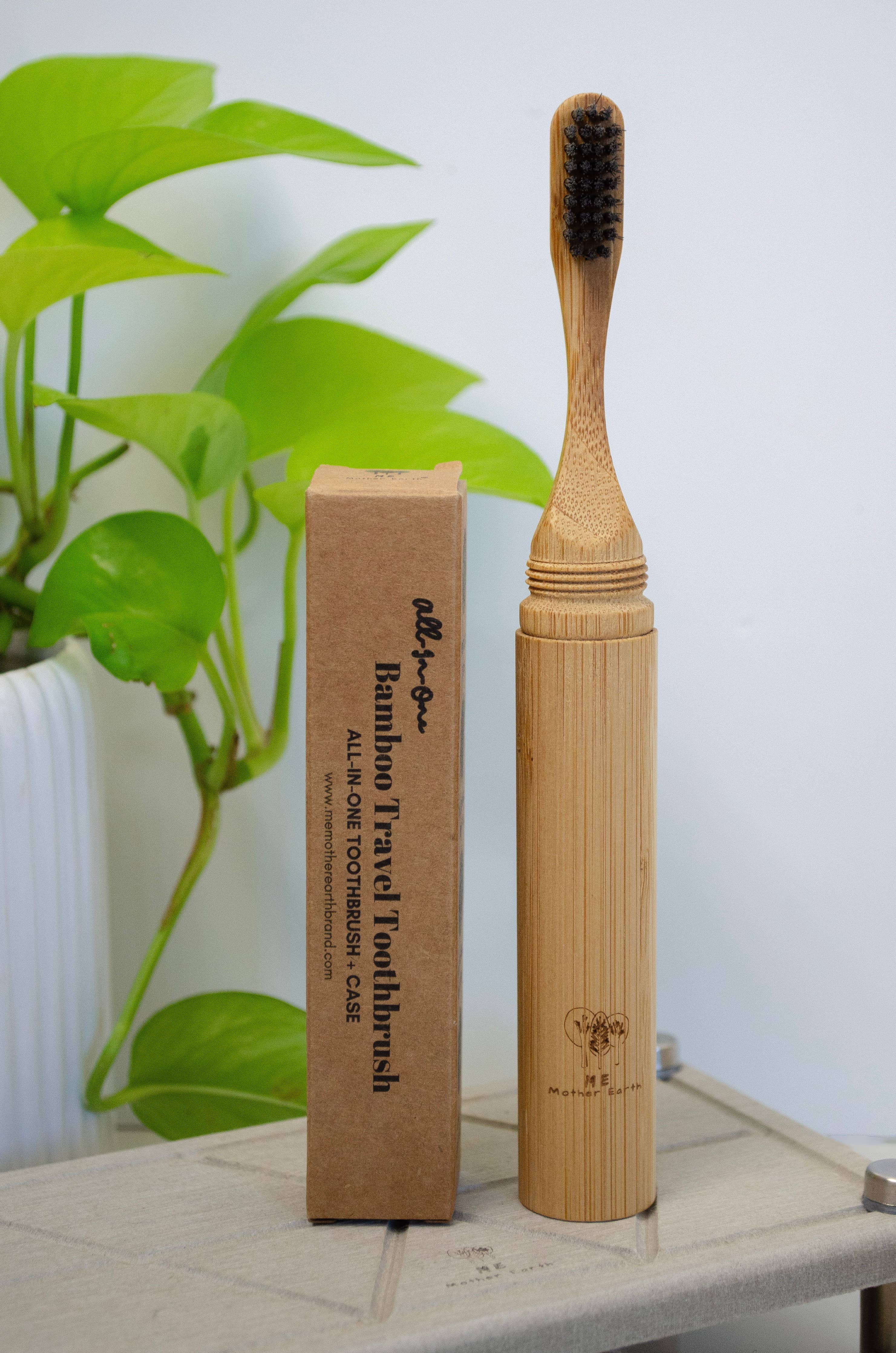 Bamboo Travel Toothbrush — All-in-One