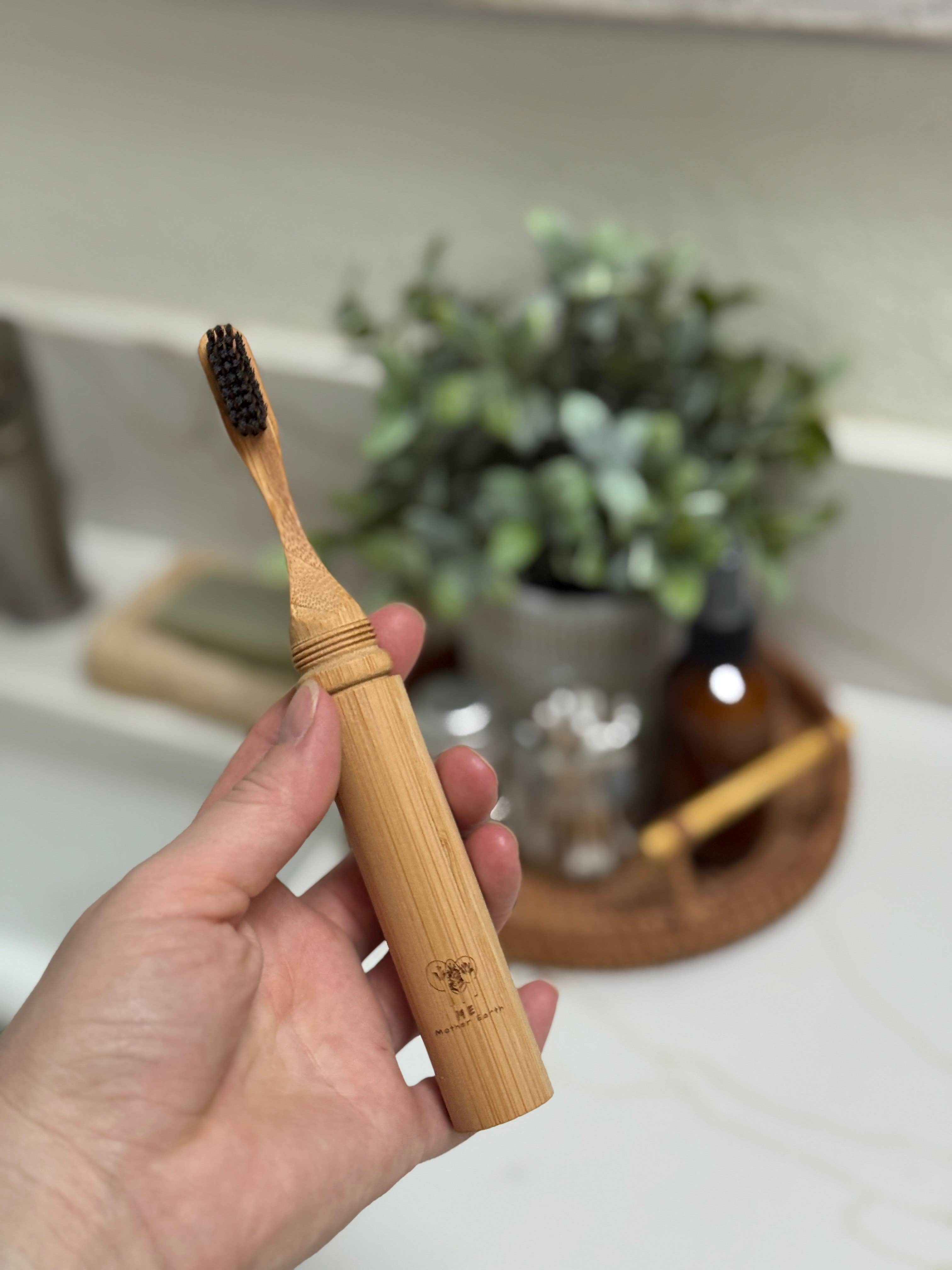 Bamboo Travel Toothbrush — All-in-One