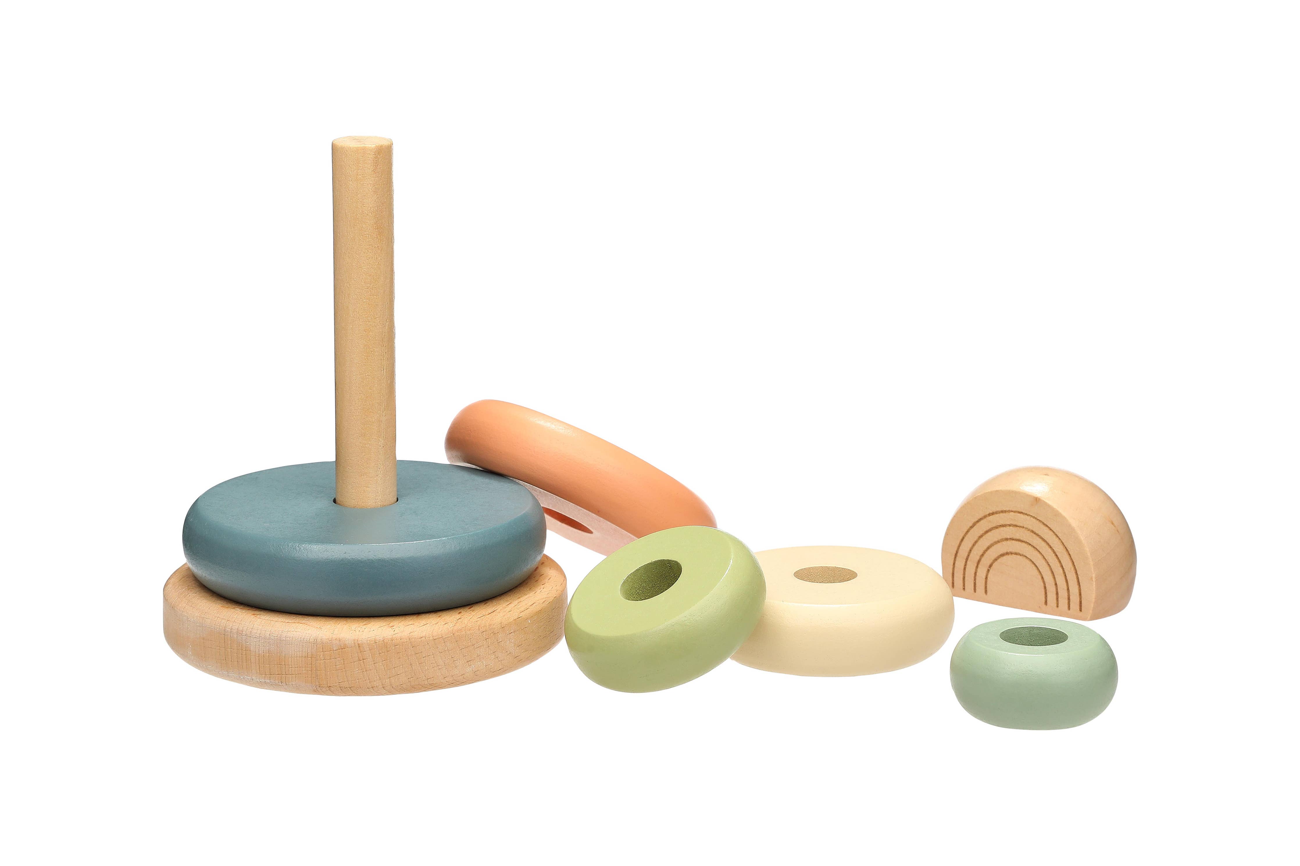Wooden Stacking Tower — Rainbow