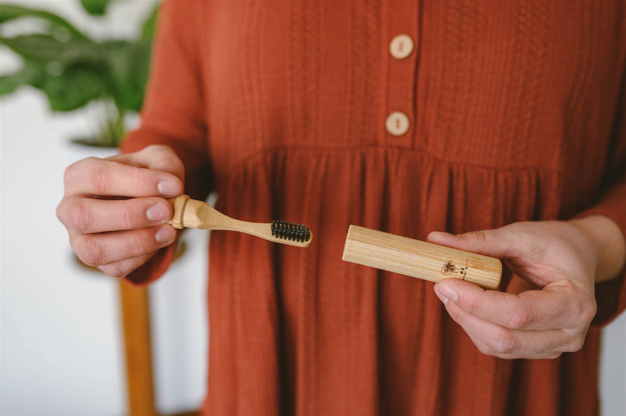 Bamboo Travel Toothbrush — All-in-One