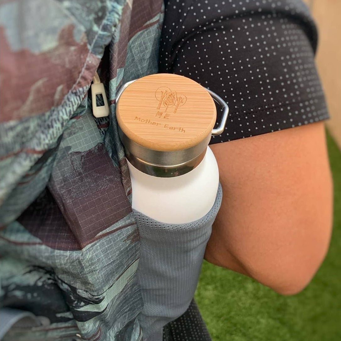Stainless Steel Water Bottle with Bamboo Lid