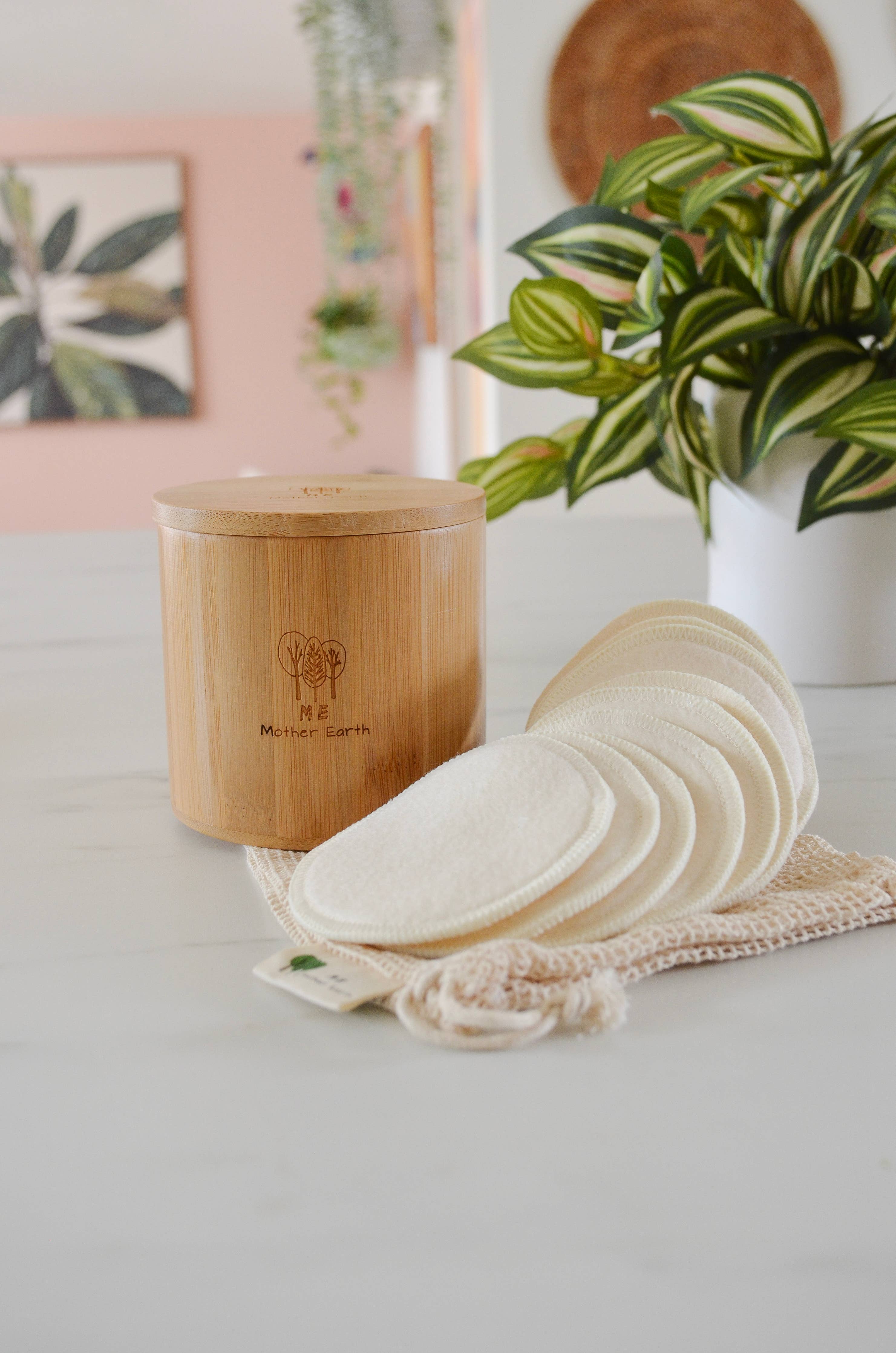 Reusable Cotton Rounds — Set of 15 with Bamboo Box