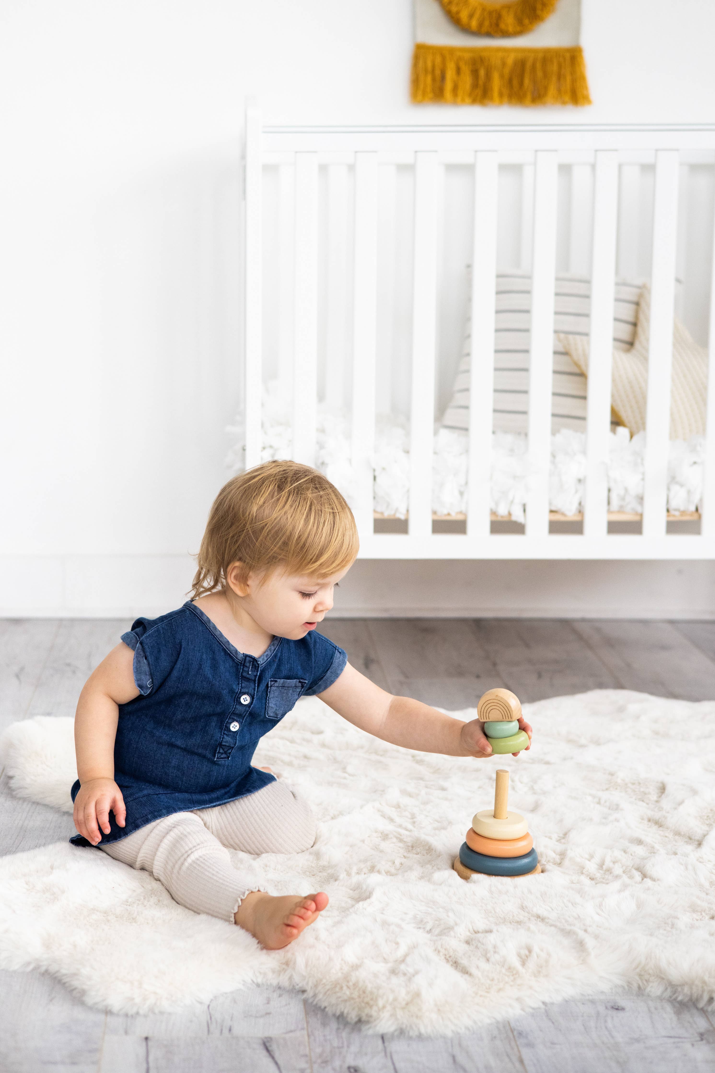 Wooden Stacking Tower — Rainbow