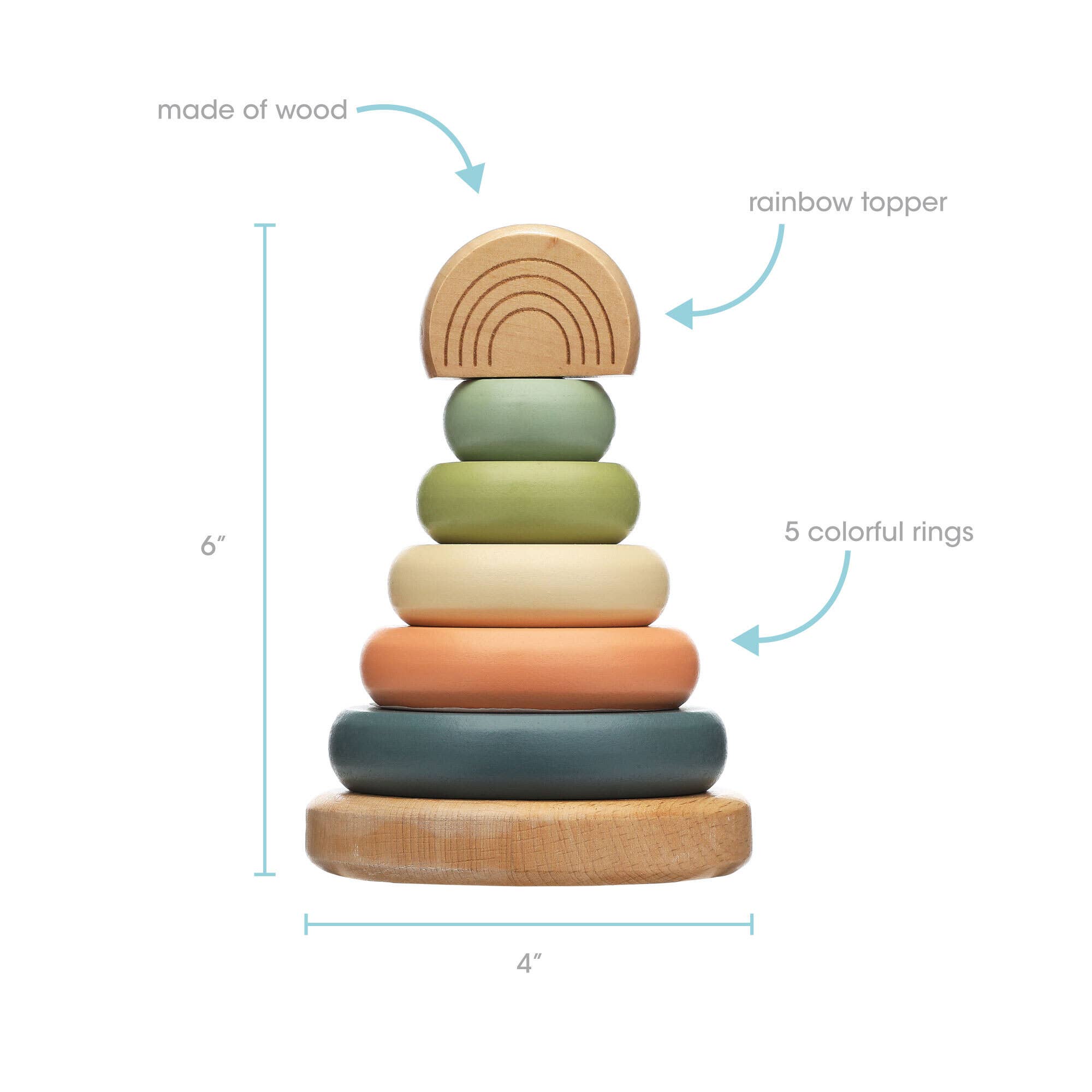Wooden Stacking Tower — Rainbow