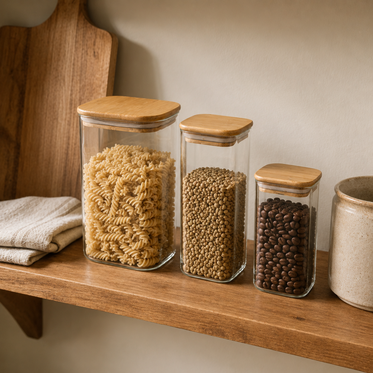 Borosilicate Glass Storage Jar Set — Three Sizes
