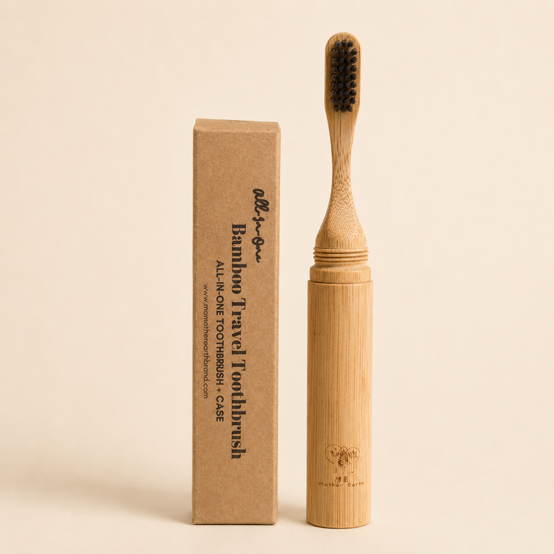 Bamboo Travel Toothbrush — All-in-One