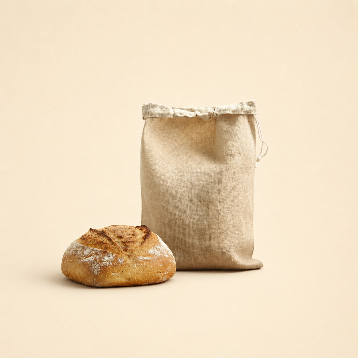 Large Bread Bag, Linen Bag with Beeswax Liner