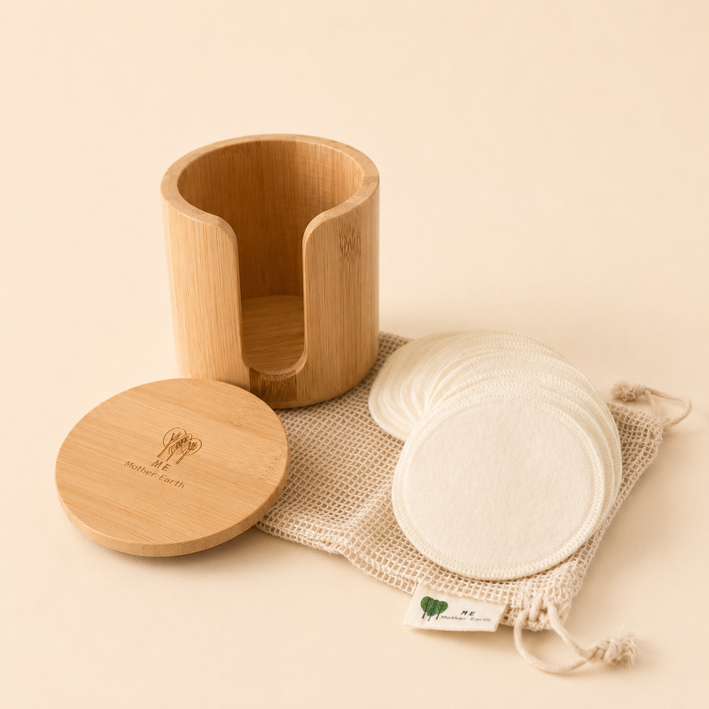 Reusable Cotton Rounds — Set of 15 with Bamboo Box