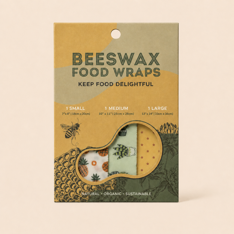 Beeswax Food Wrap Set — Three Sizes