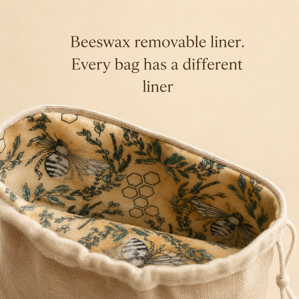 Large Bread Bag, Linen Bag with Beeswax Liner